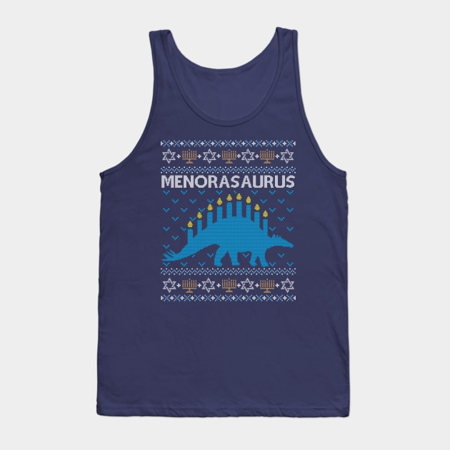 Funny Ugly Hanukkah Sweater, Dinosaur Menorasaurus Tank Top by HolidayoftheWeek